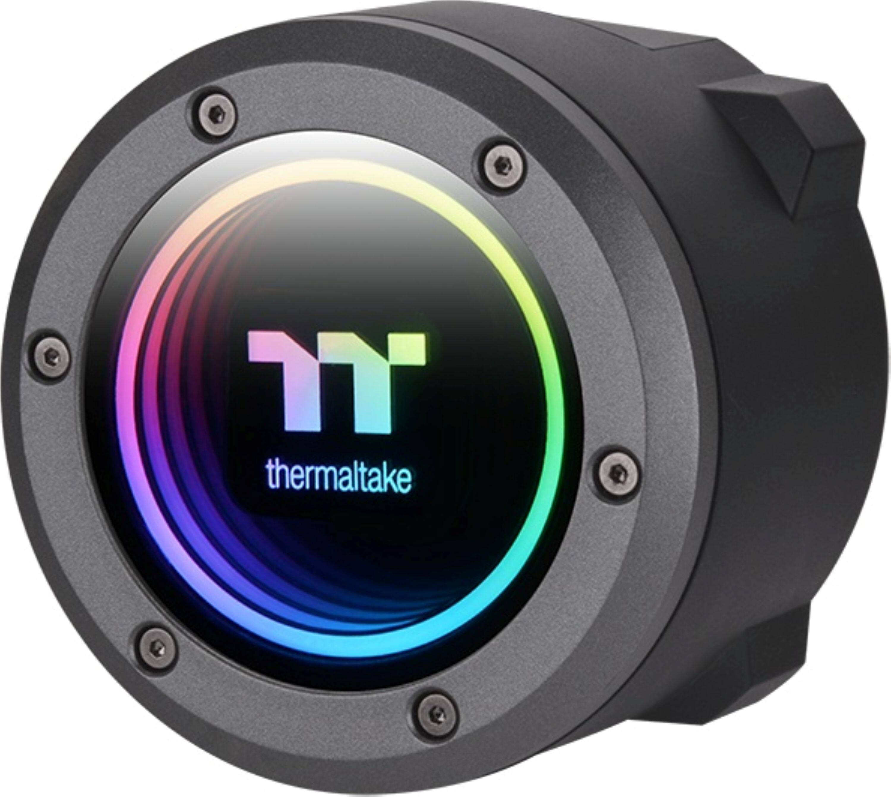 Alt View 15. Thermaltake - TH420 V2 ARGB Sync 420mm AIO Liquid Cooler (3x 140mm ARGB PWM Fans) with Mirror Rotating Cap Design - Black.