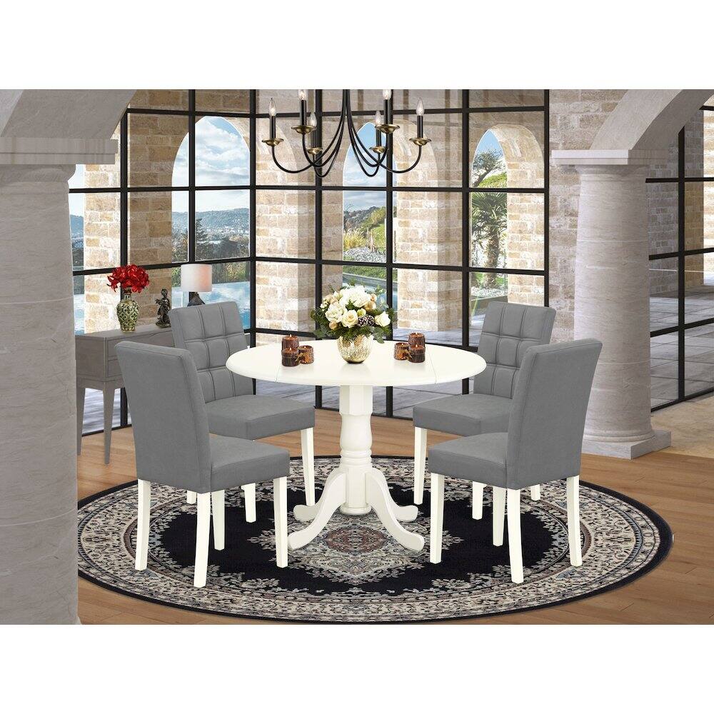Alt View 8. East West Furniture - 5 Piece Dining Table Set contain A Modern Table - White.