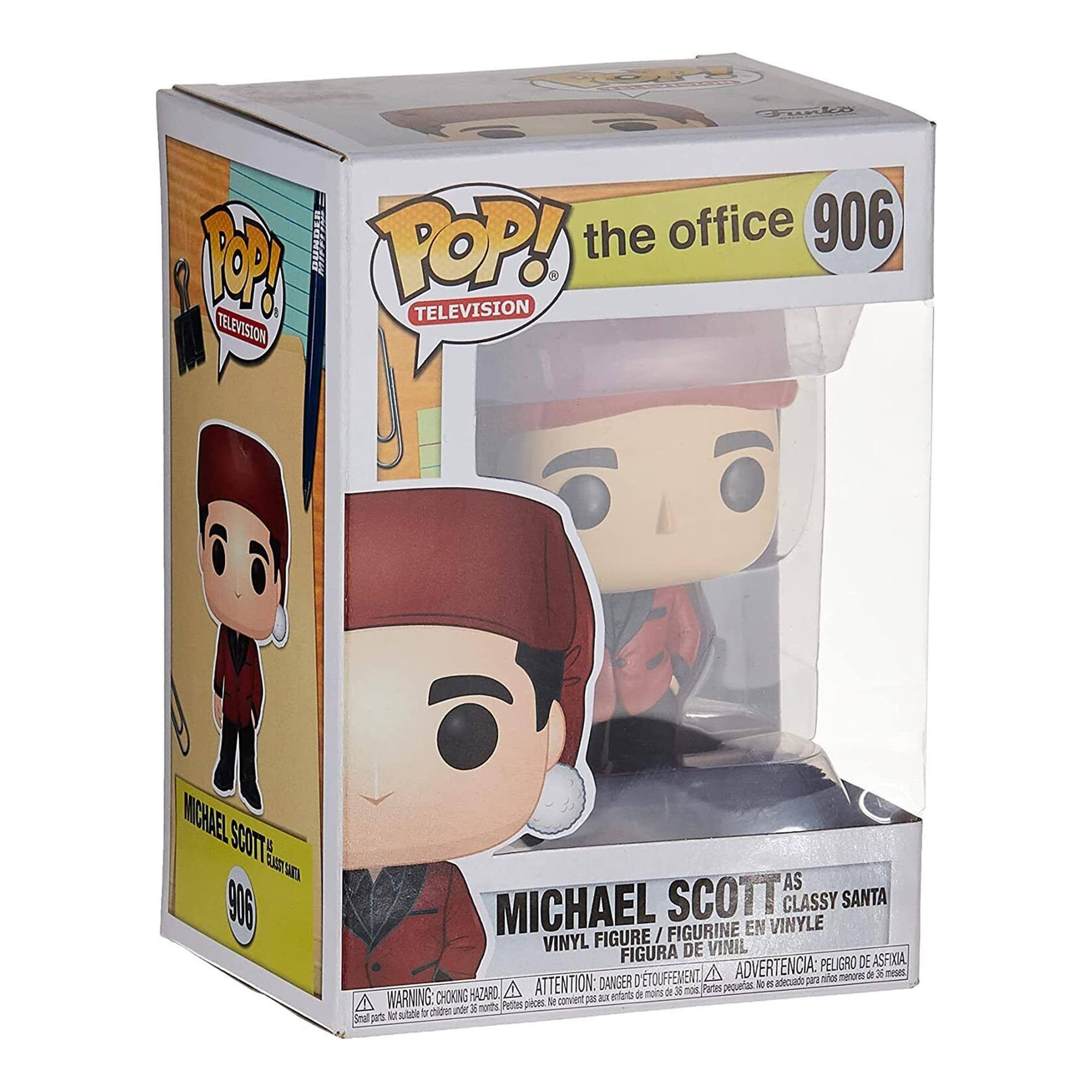 **Funko POP!**

**TELEVISION**

**the office 906**

**MICHAEL SCOTT AS CLASSY SANTA**

**VINYL FIGURE / FIGURINE EN VINYLE / FIGURA DE VINIL**

**WARNING: CHOKING HAZARD - Small parts. Not for children under 3 years.**

**ATTENTION: DANGER - Petite pièce. Ne convient pas aux enfants de moins de 3 ans.**

**ADVERTENCIA: PELIGRO DE ASFIXIA - Piezas pequeñas. No conviene para menores de 3 años.**