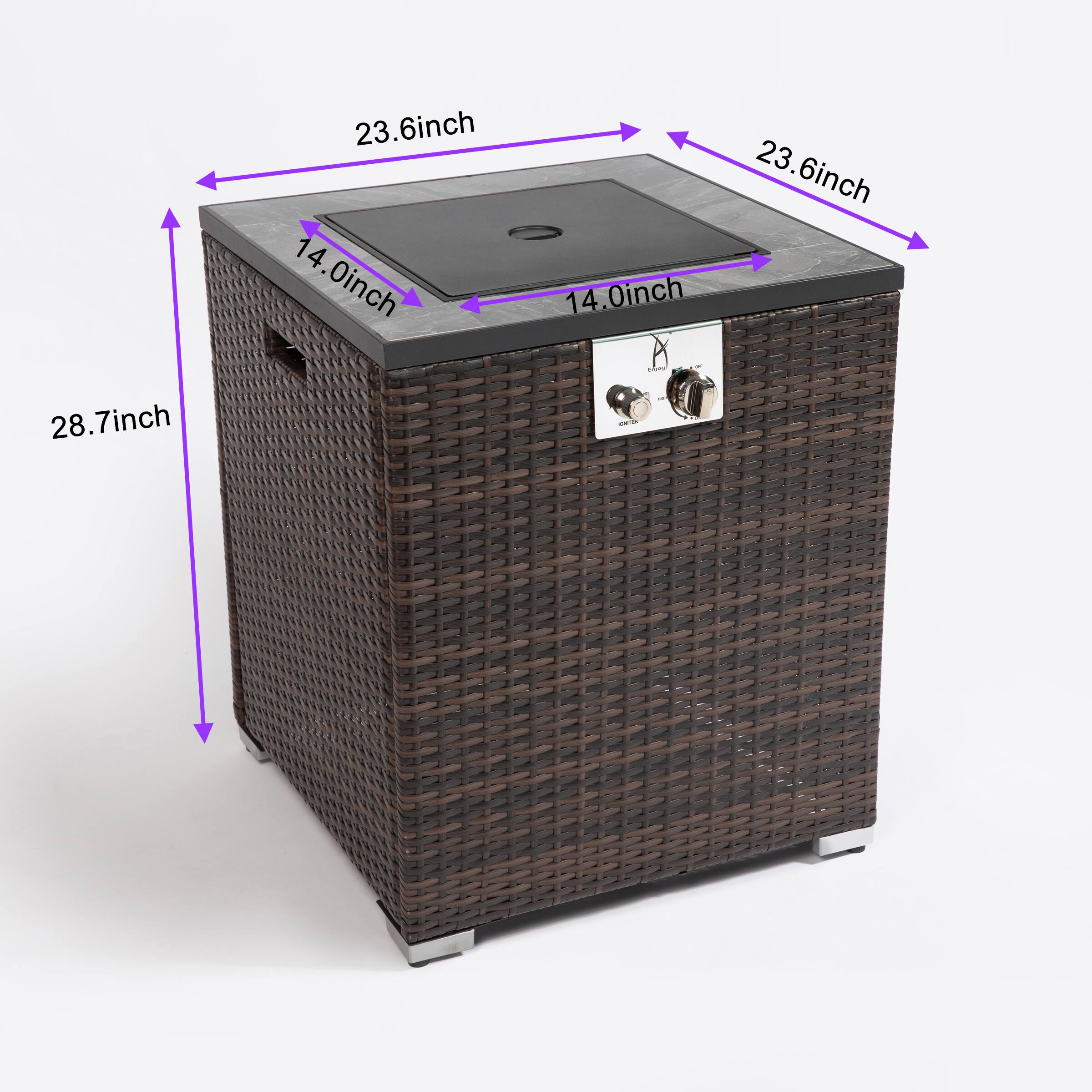 23.6 inch  
14.0 inch  
23.6 inch  
14.0 inch  
28.7 inch