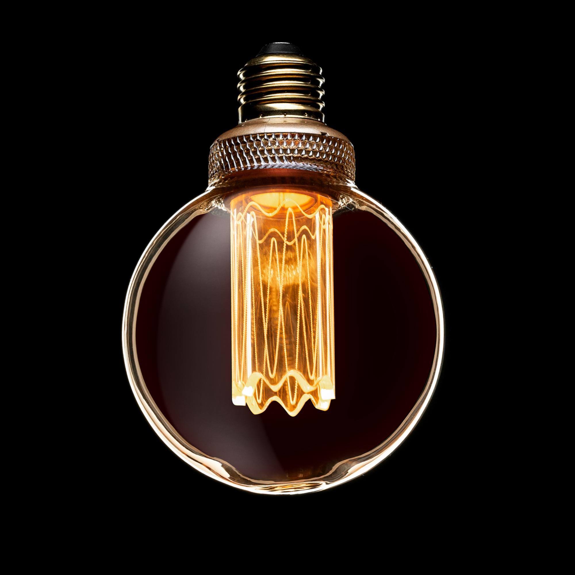 Alt View 1. Next Glow - Vintage Globe LED G25/G80 3.5W (20W Eq) E26 Base, Dimmable Warm Amber Decorative Bulb for Home/Kitchen - Warm Amber.