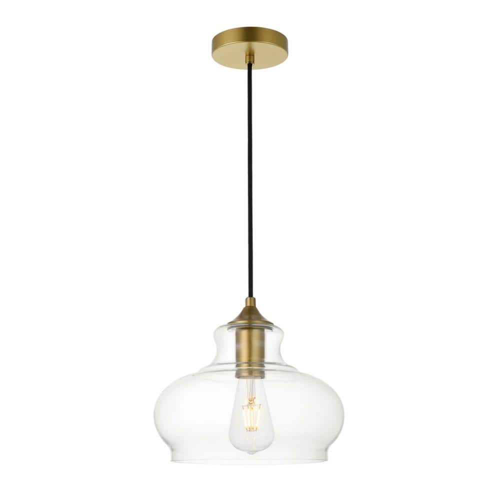 Living District - Destry 1 Light Brass Pendant With Clear Glass - Brass And Clear price history on PriceWatchPro
