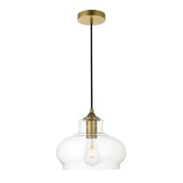 Living District - Destry 1 Light Brass Pendant With Clear Glass - Brass And Clear