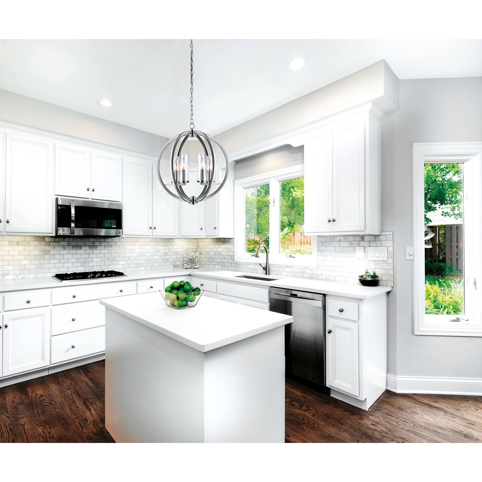 Alt View 2. CWI Lighting - Elton 6 Light Chandelier With Satin Nickel Finish - Satin Nickel.