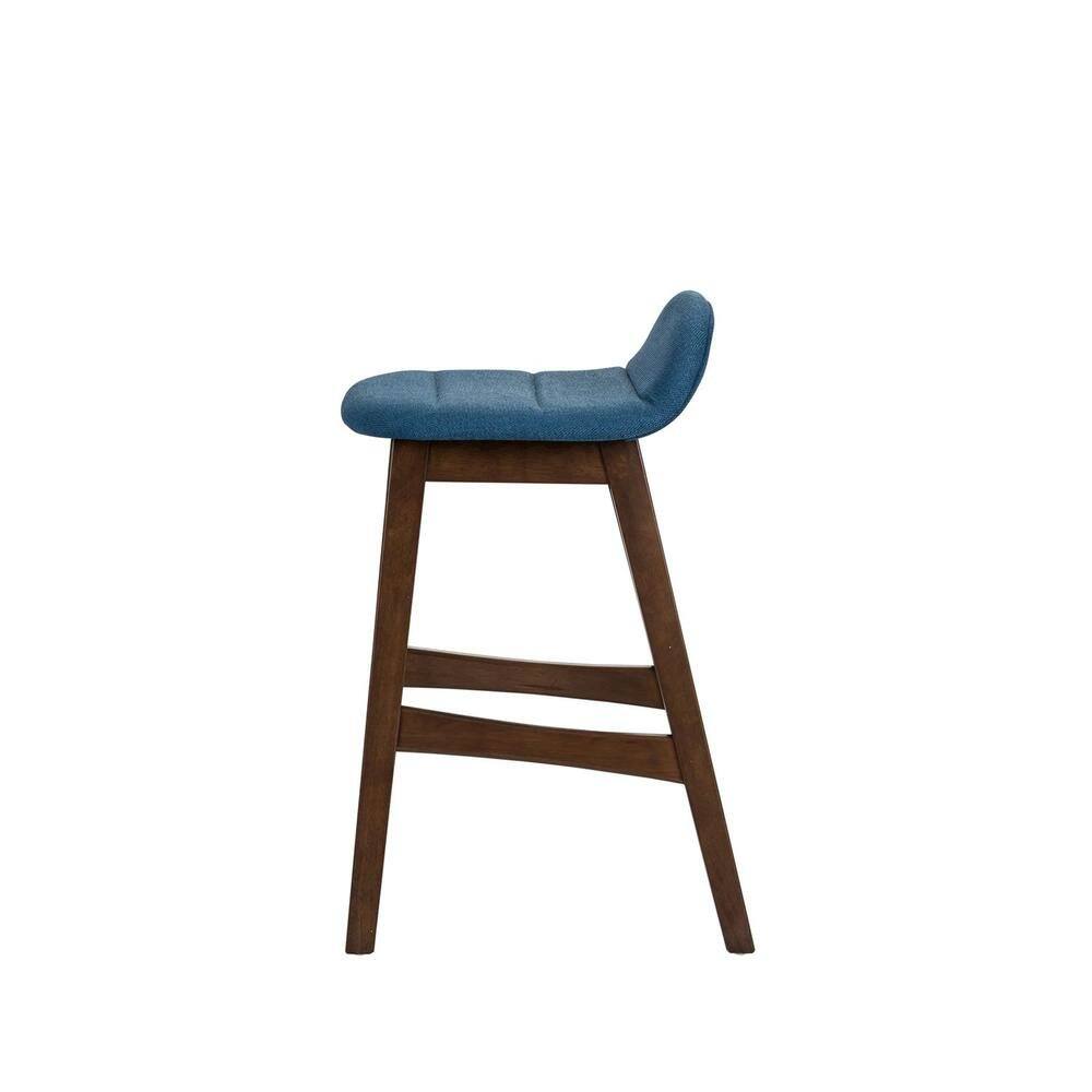 Angle. Starlight Canyon Home - Brown Wooden Counter Height Chair with Back – Stylish Bar Stools for Kitchen - Brown.