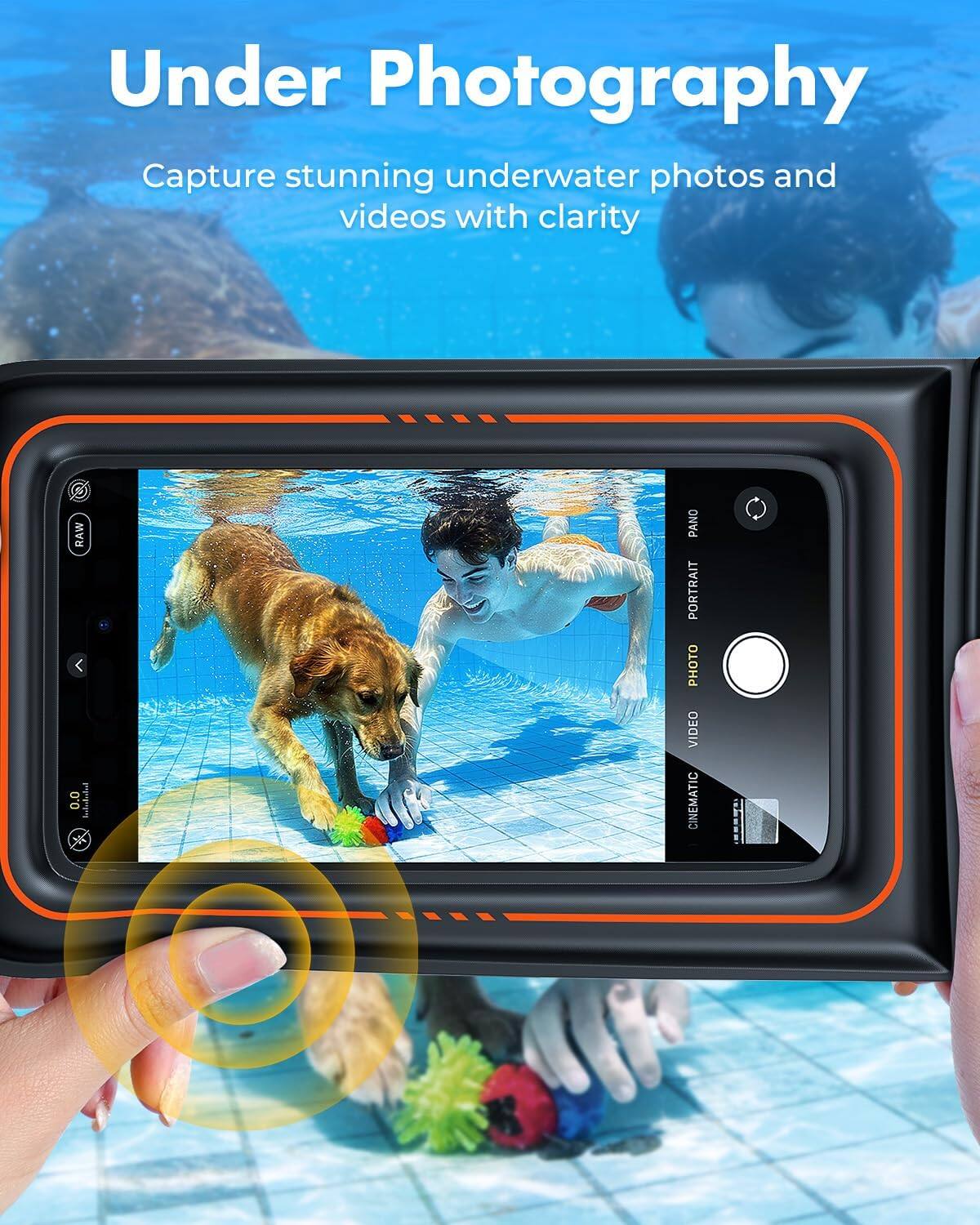 Under Photography  
Capture stunning underwater photos and videos with clarity  

RAW 0.0  
PANO PORTRAIT PHOTO VIDEO CINEMATIC
