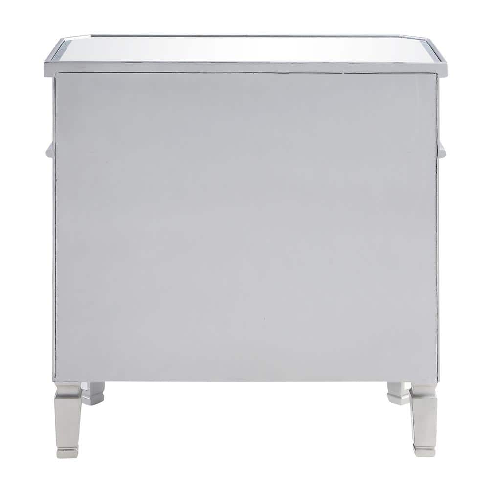Elegant Decor - 1 Drawer 2 Door Cabinet 32 in. x 16 in. x 32 in. in silver Clear - Hand Rubbed Antique Silver price history on PriceWatchPro