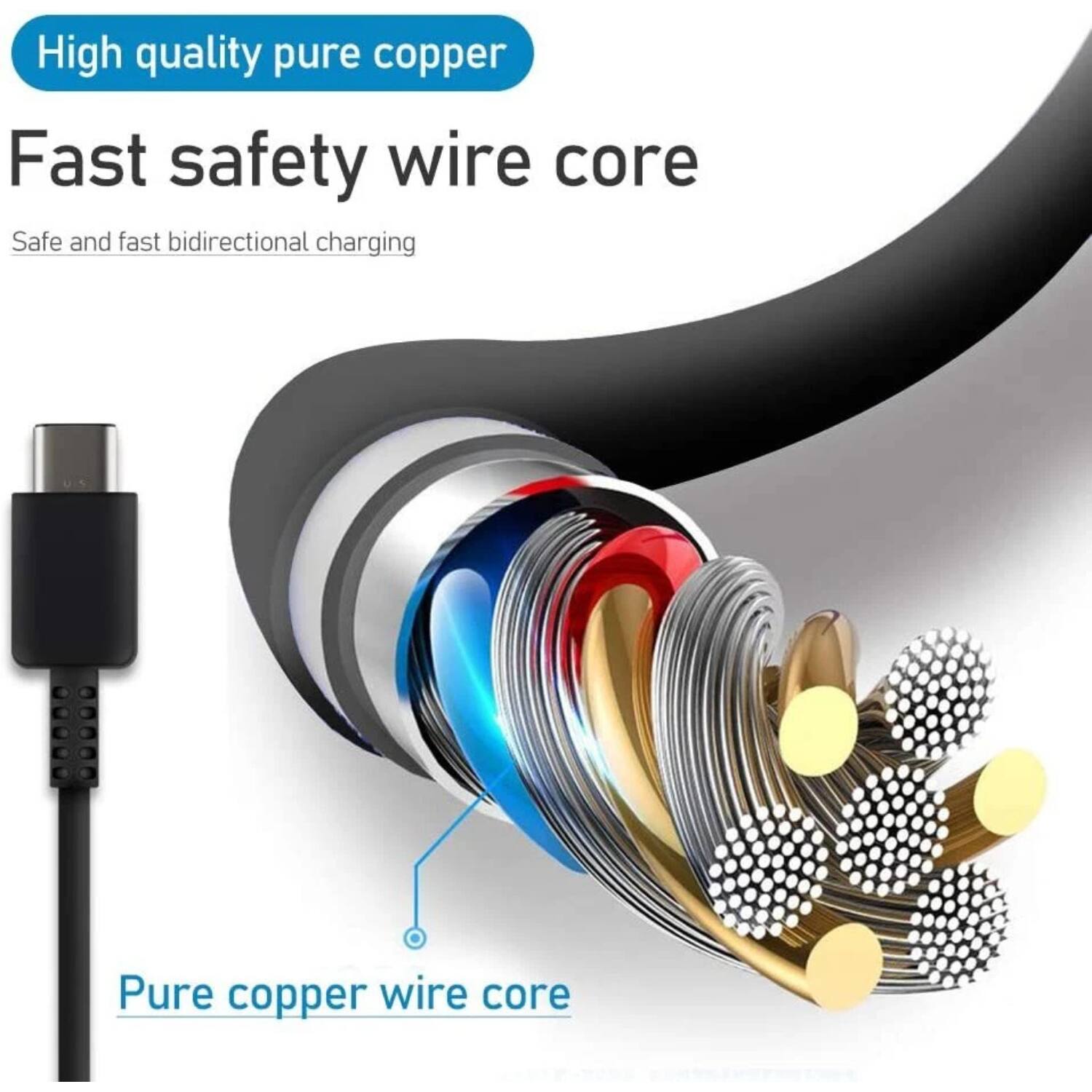 High quality pure copper  
Fast safety wire core  
Safe and fast bidirectional charging  
Pure copper wire core