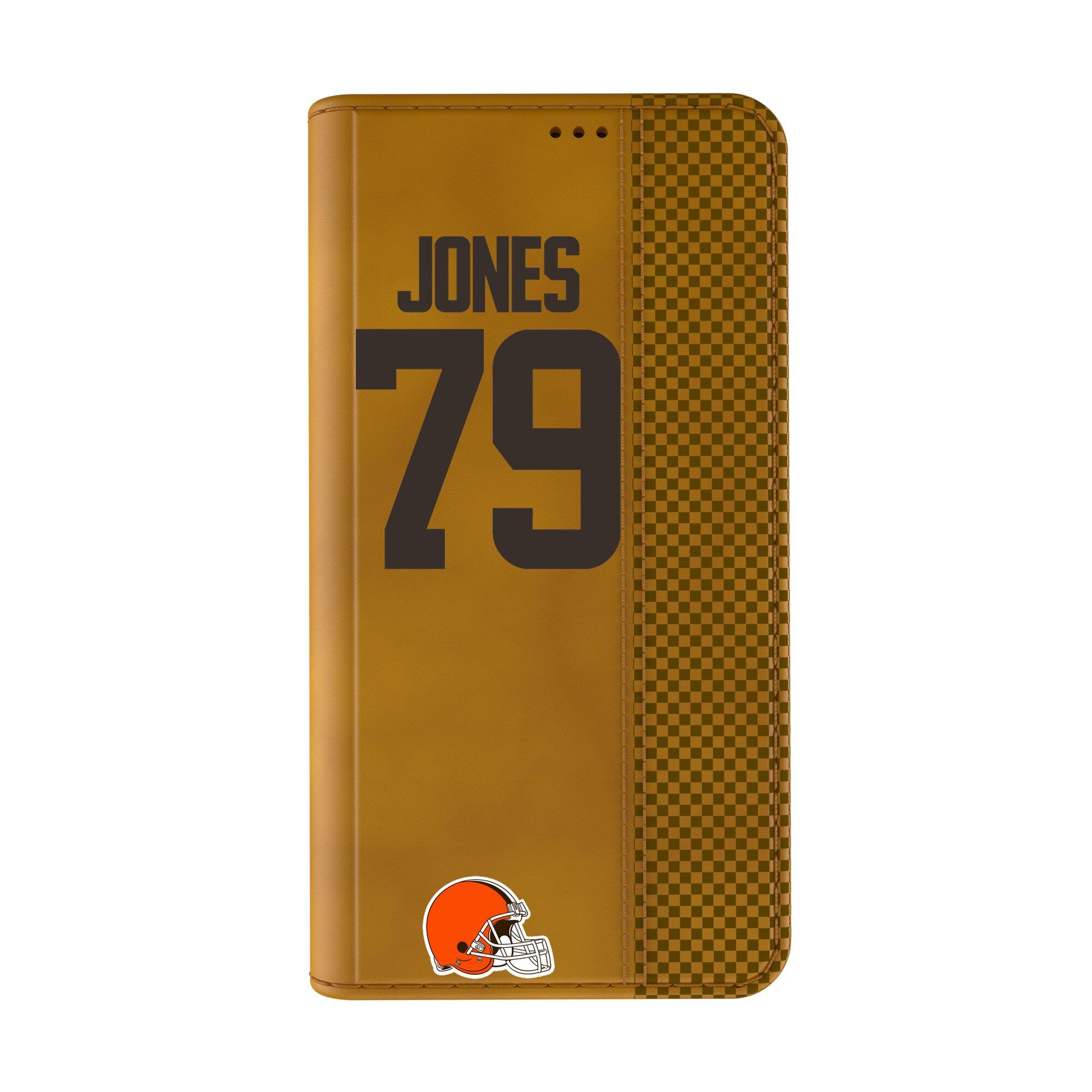 Alt View 1. Keyscaper - Dawand Jones Brown Cleveland Browns Folio iPhone Case - 14 - Brown.