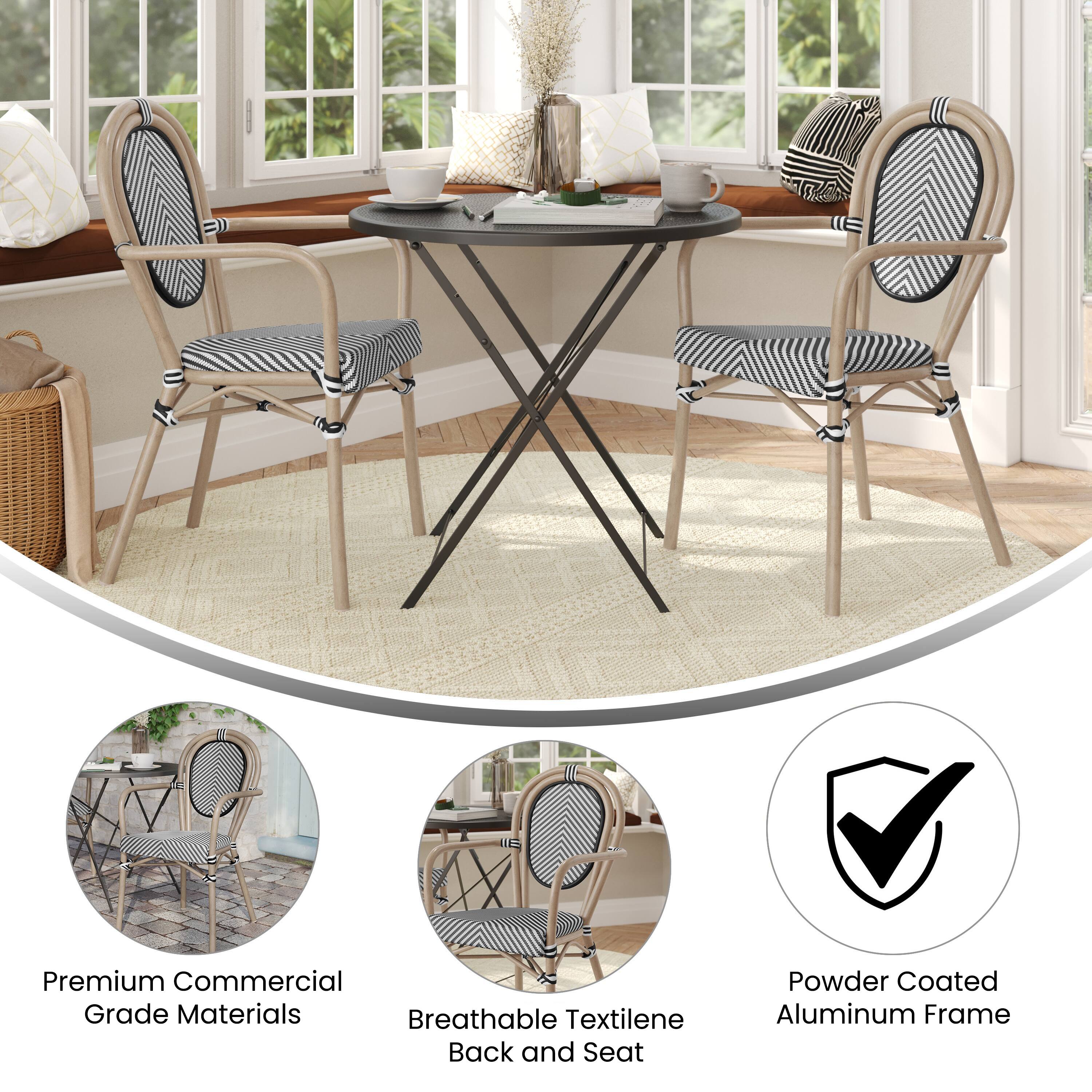 Premium Commercial Grade Materials  
Breathable Textilene Back and Seat  
Powder Coated Aluminum Frame