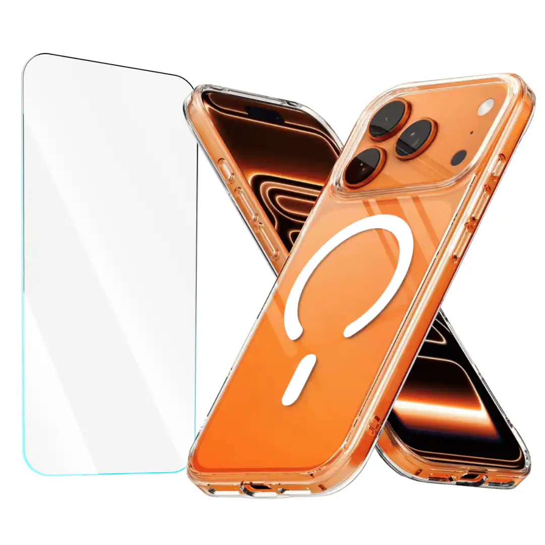 Entronix - iPhone 17 Pro Bundle: Magnetic Case & Premium Screen Protector - Clear