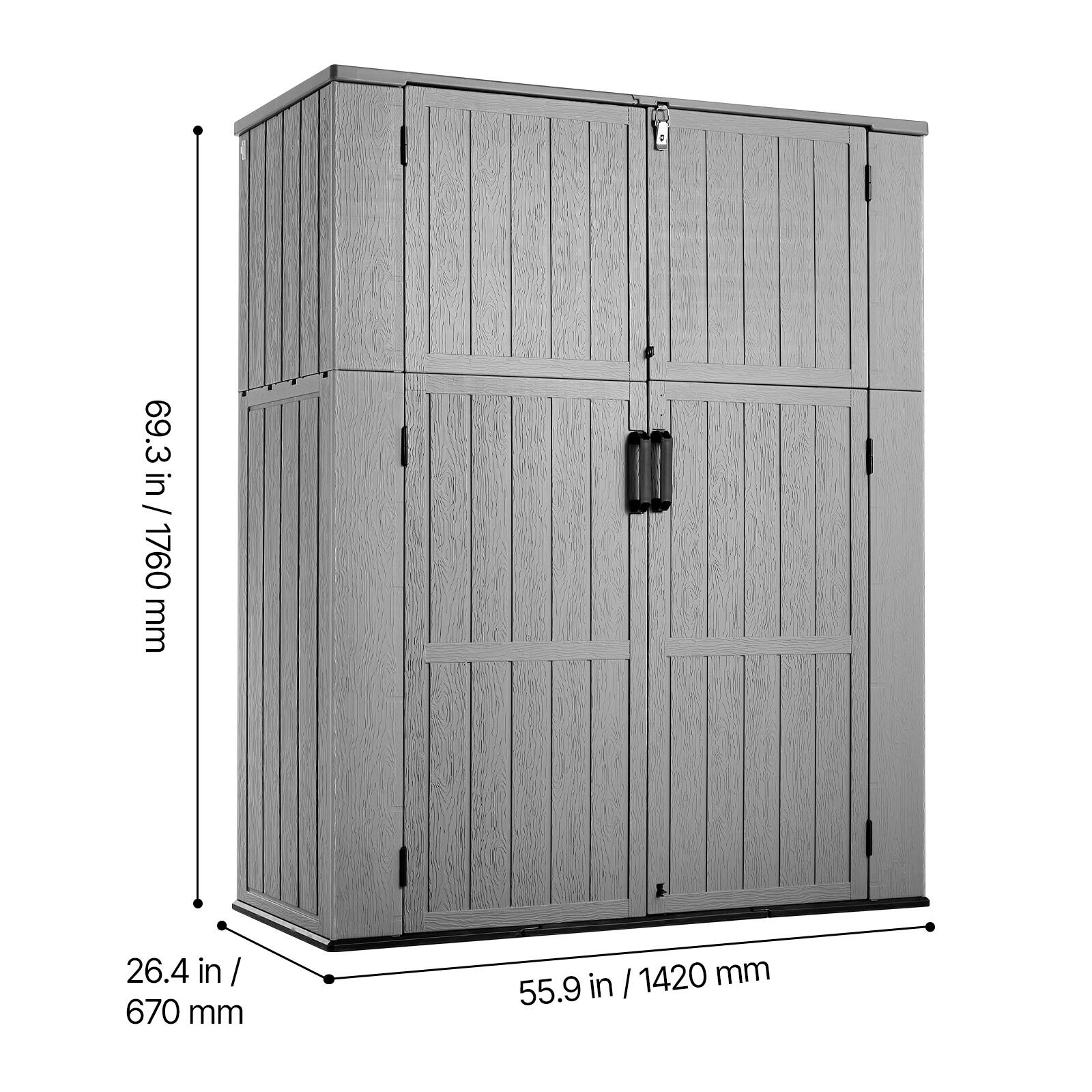 69.3 in / 1760 mm  
26.4 in / 670 mm  
55.9 in / 1420 mm