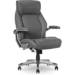 La-Z-Boy - Meyer Ergonomic Bonded Leather Swivel Executive Chair, (60082-GRY) - Gray