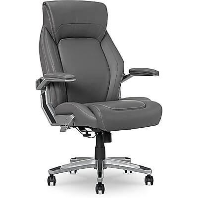 La-Z-Boy - Meyer Ergonomic Bonded Leather Swivel Executive Chair, (60082-GRY) - Gray