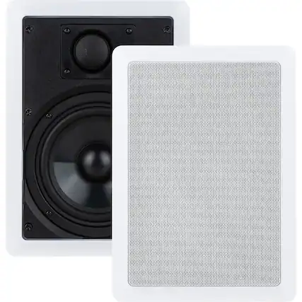 Front. Dayton Audio - Contractor Series CW65W 6.5" 40W RMS 2-Way In-Wall Speaker Pair, Poly Cone Woofer, PEI Dome Tweeter, 8 Ohms - White.