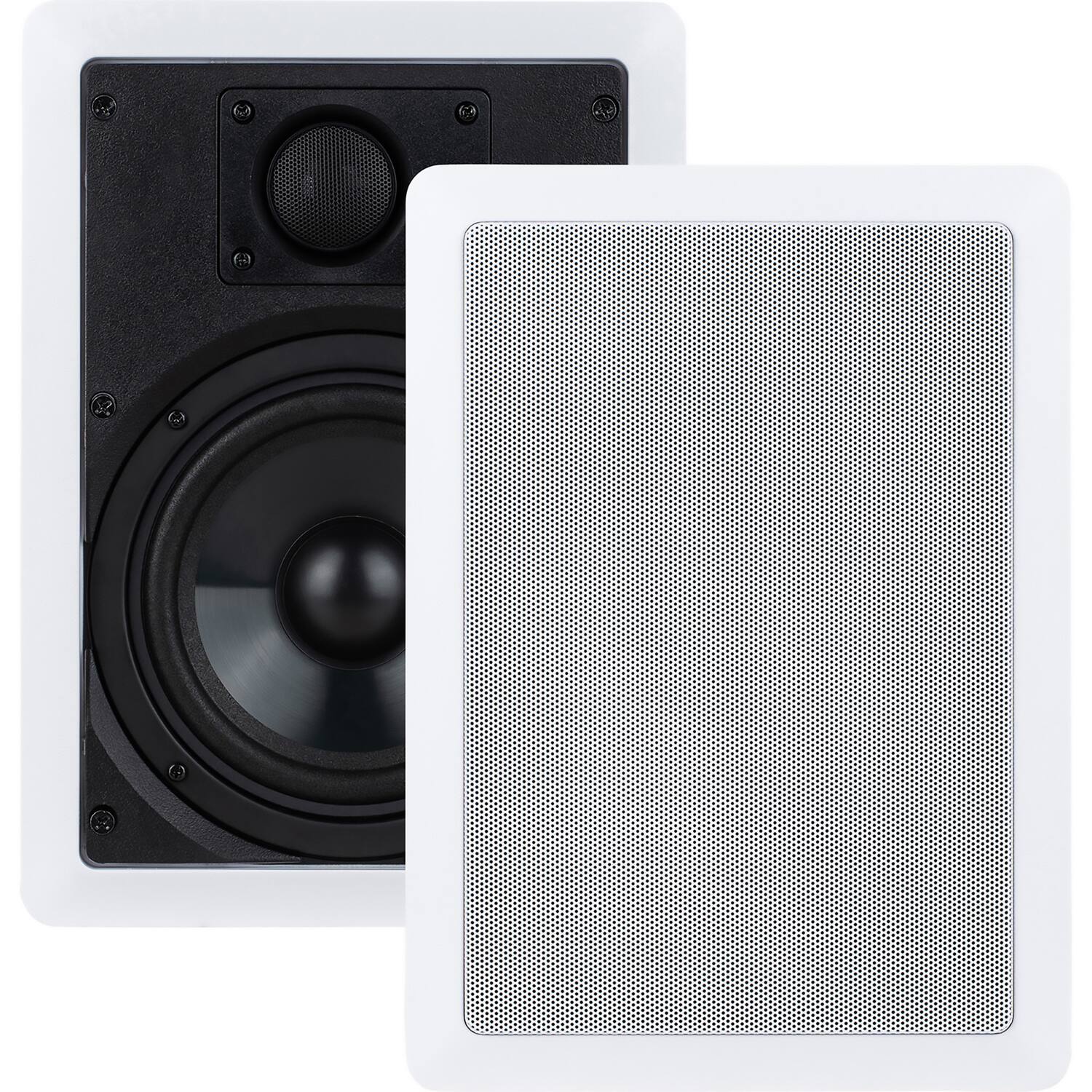 Front. Dayton Audio - Dayton Audio CW65W Contractor Series CW65W In-Wall Speaker Set with 6-1/2-In. Woofers, 2 Count - White.