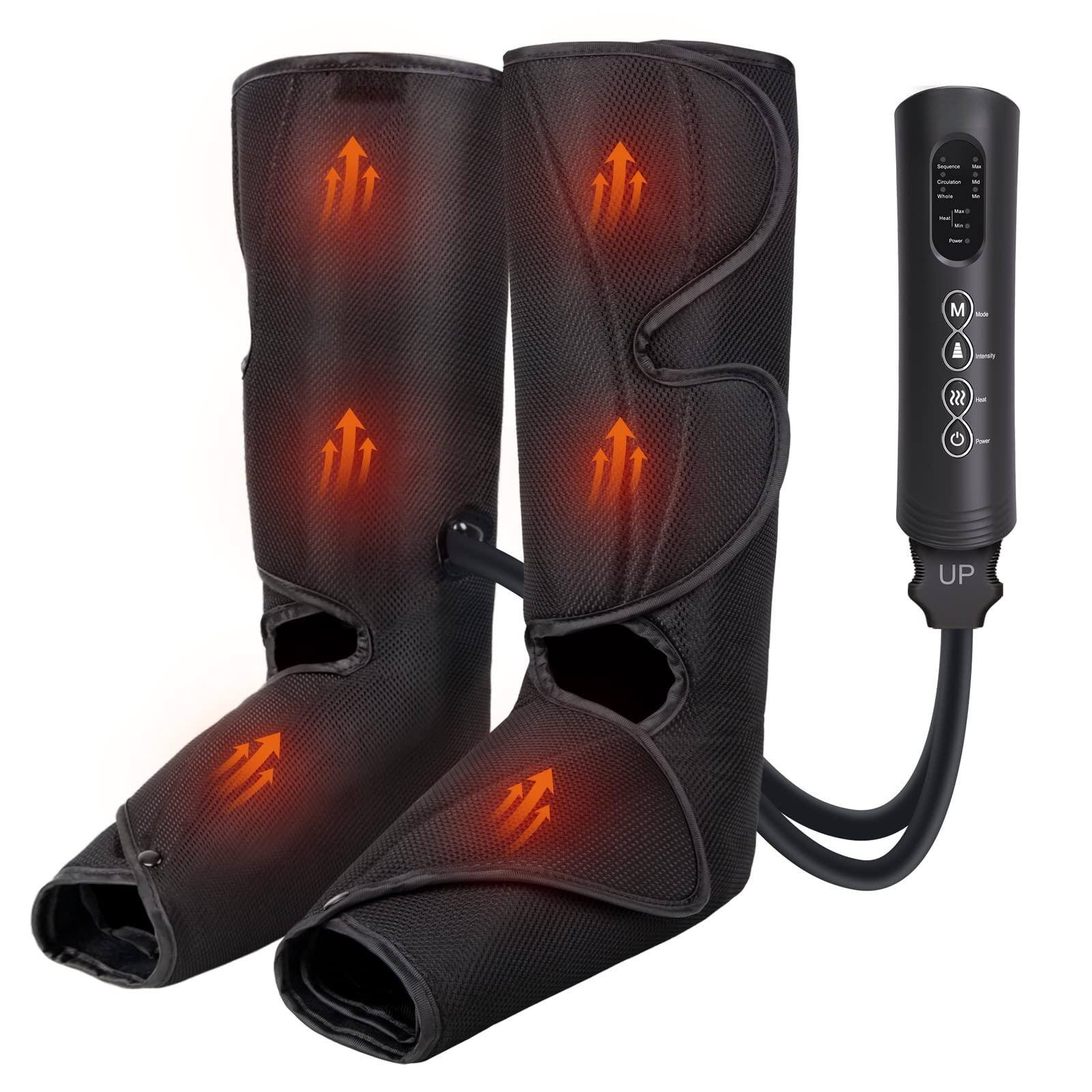 Front. Live At Space - Air Compression Leg Massager with Heat, 3 Modes 3 Intensities 2 Heating Levels for Circulation & Pain Relief - 642146672545.