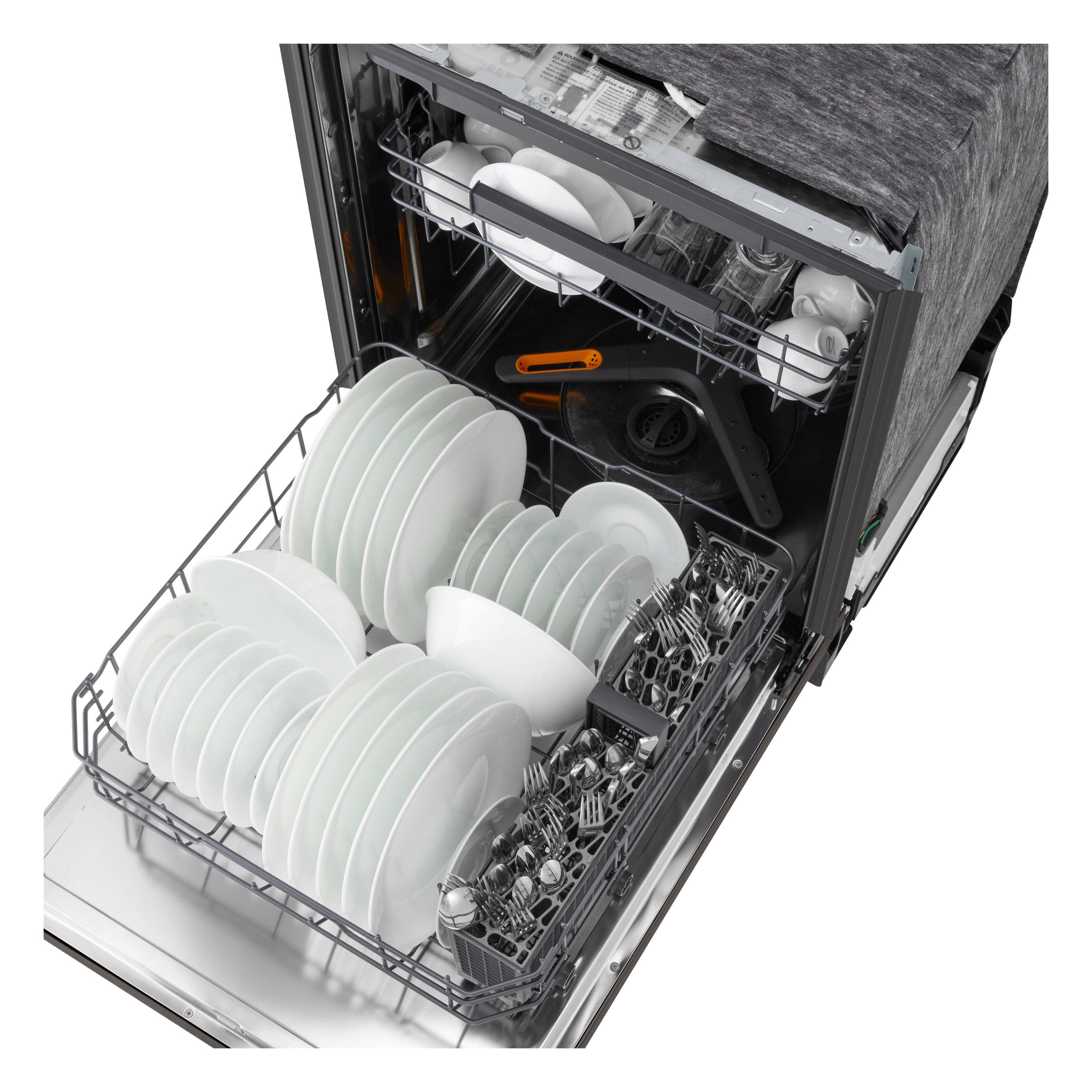 Alt View 19. LG - FlushFit 24" Top Control Smart Built-In Stainless Steel Tub Dishwasher with 3rd Rack, 1-Hour Wash & Dry Cycle and 46dBA - Black Stainless Steel.