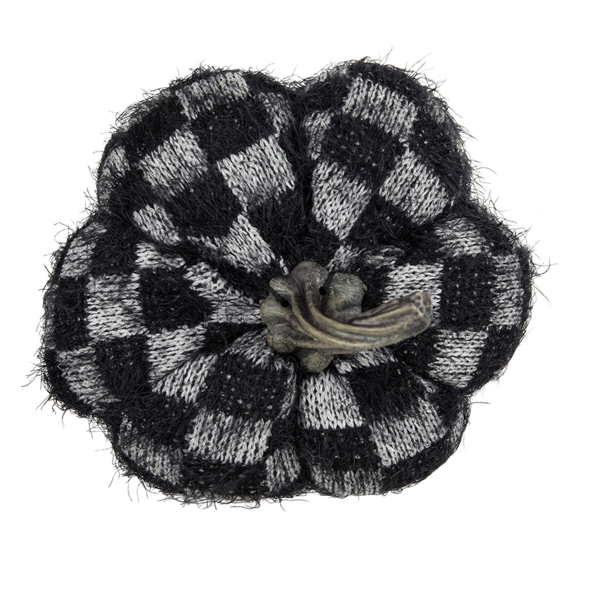 Alt View 5. Boyel Living - 8.3 Inch Black Plaid Fabric Pumpkin Decor Halloween and Fall Home Decoration - Black,White.