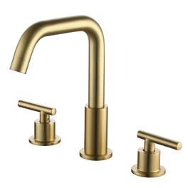 8 in. Widespread 2-Handle Mid-Arc Bathroom Faucet with Valve and cUPC Water Supply Lines
