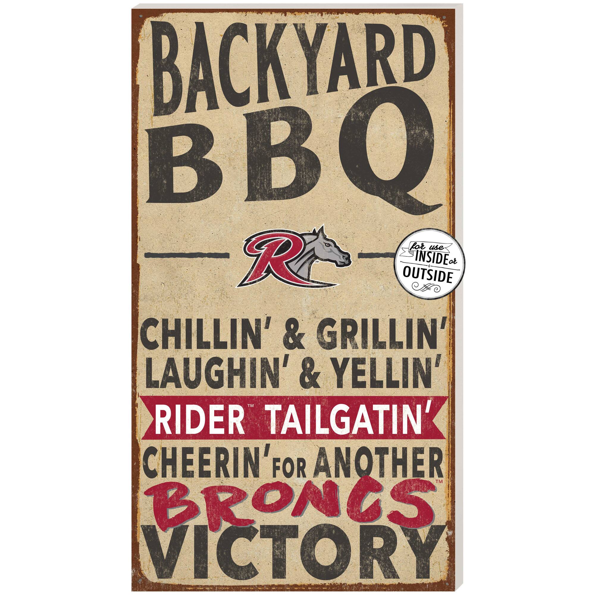 Rider Broncs 11'' x 20'' Indoor/Outdoor BBQ Sign