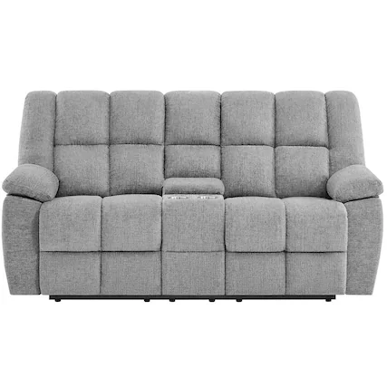Front. Global Furniture USA - Britta Manual Reclining Loveseat - Gray.
