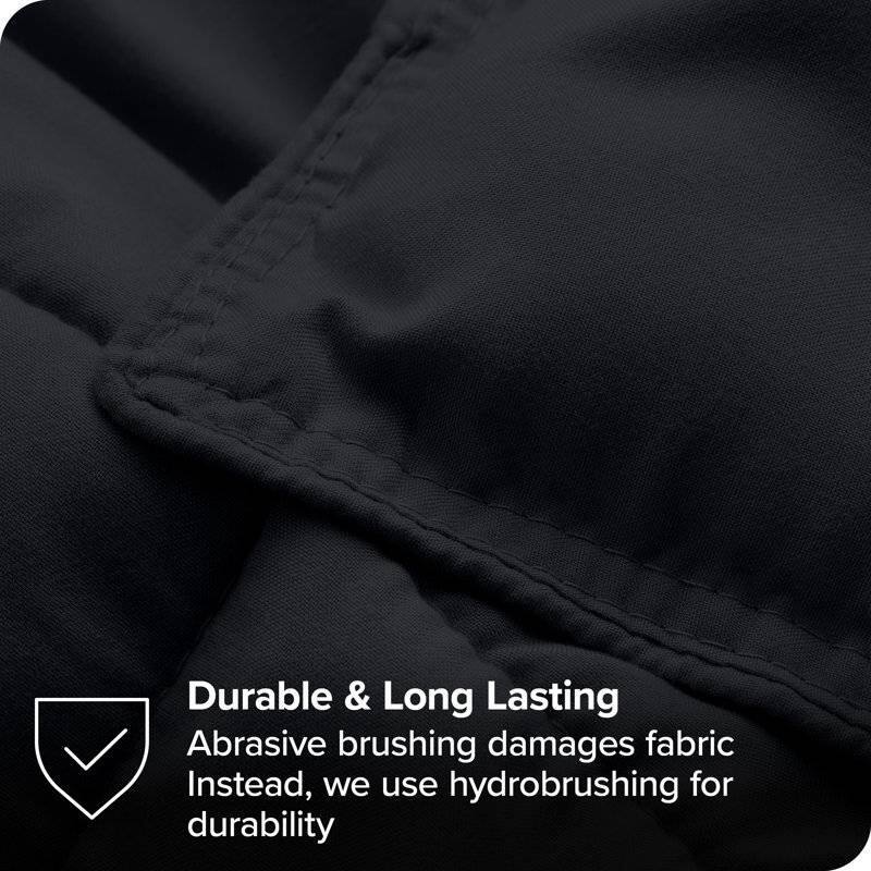 Durable & Long Lasting  
Abrasive brushing damages fabric  
Instead, we use hydrobrushing for durability