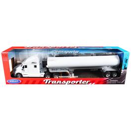 Kenworth T2000 Truck White with White Tanker Trailer "Transporter" Series 1/32 Diecast Model by Welly