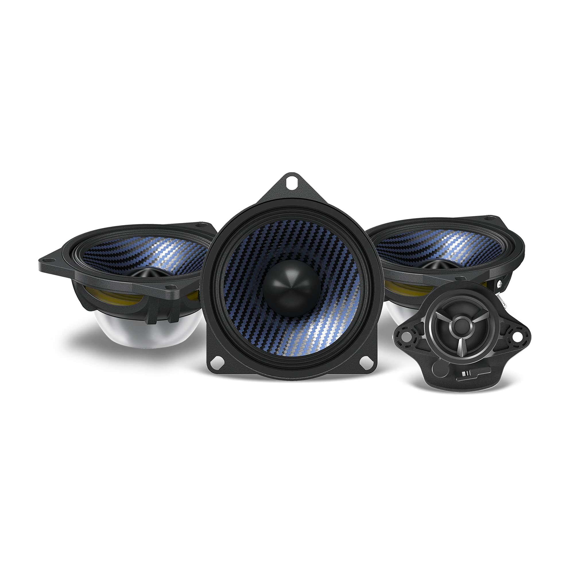 Alpine - EV-40M-T - 4" Front Dash Speaker Upgrade Kit Compatible with Select 17-24 Model 3 & 20-24 Model Y - Black/Gray