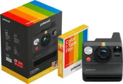 Polaroid - Now Gen 3 Instant Camera + Color Film Bundle (8 Photos) - Black - Front_Zoom