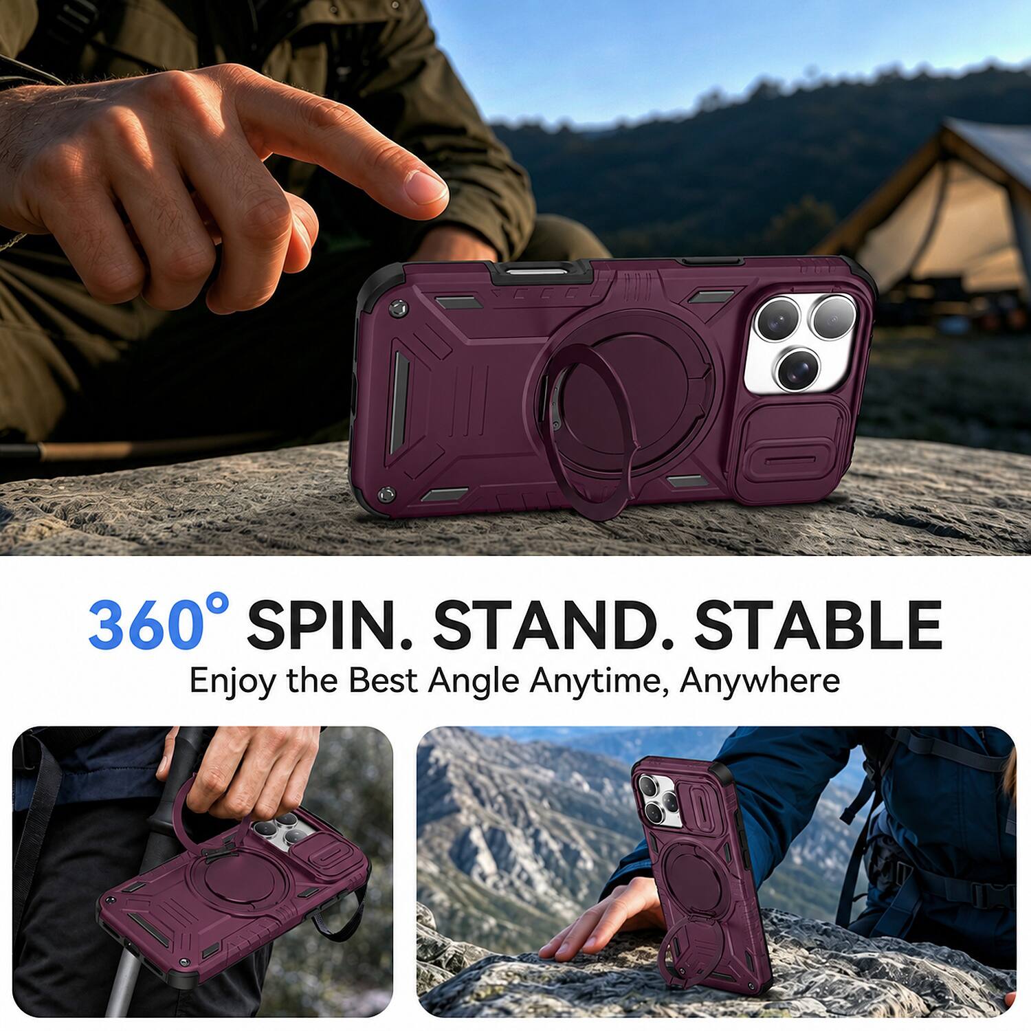 360° SPIN. STAND. STABLE  
Enjoy the Best Angle Anytime, Anywhere