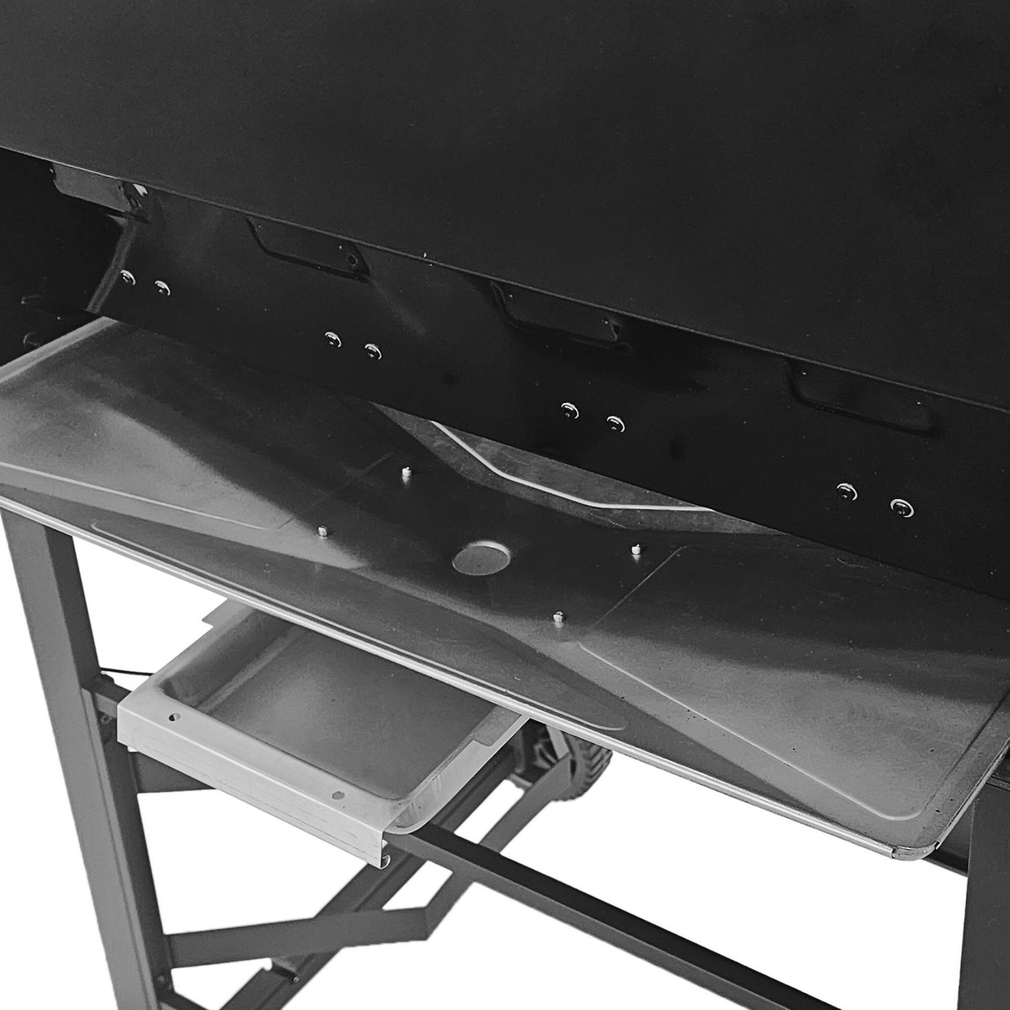 Alt View 7. Grill Boss - Grill Boss 4-Burner Outdoor Propane Gas Grill with Side Burner and Wheels, Black - Silver, Black.