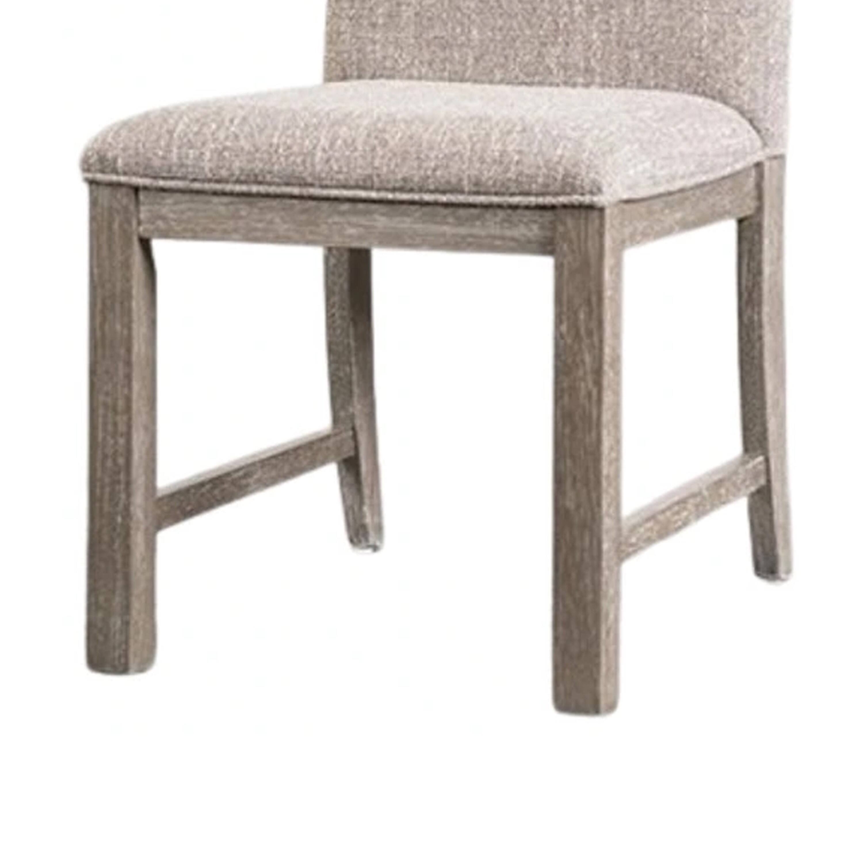 Alt View 3. Manhattan Lane - Gris Side Dining Chair, Gray Solid Wood, Fabric Padded Seat - Gray, Stone Gray.