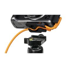 Front. Tether Tools - Tether Tools LeverLock Plate and TetherPro Optima 10G 31' USB-C Straight to USB-C Right Angle Cable, Orange.