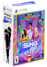 PS5 LET'S SING 2026 INCLUDES 2 MICROPHONES FEATURING BILLIE EILISH, SELena GOMEZ, ED SHEERAN, LIZZO, SHABOOZEY, GRACIE ABRAMS, CHAPPELL ROAN AND MANY MORE. 2 PACK COMPATIBLE LET'S SING 2026 TEEN ADOLESCENTS T ESRB