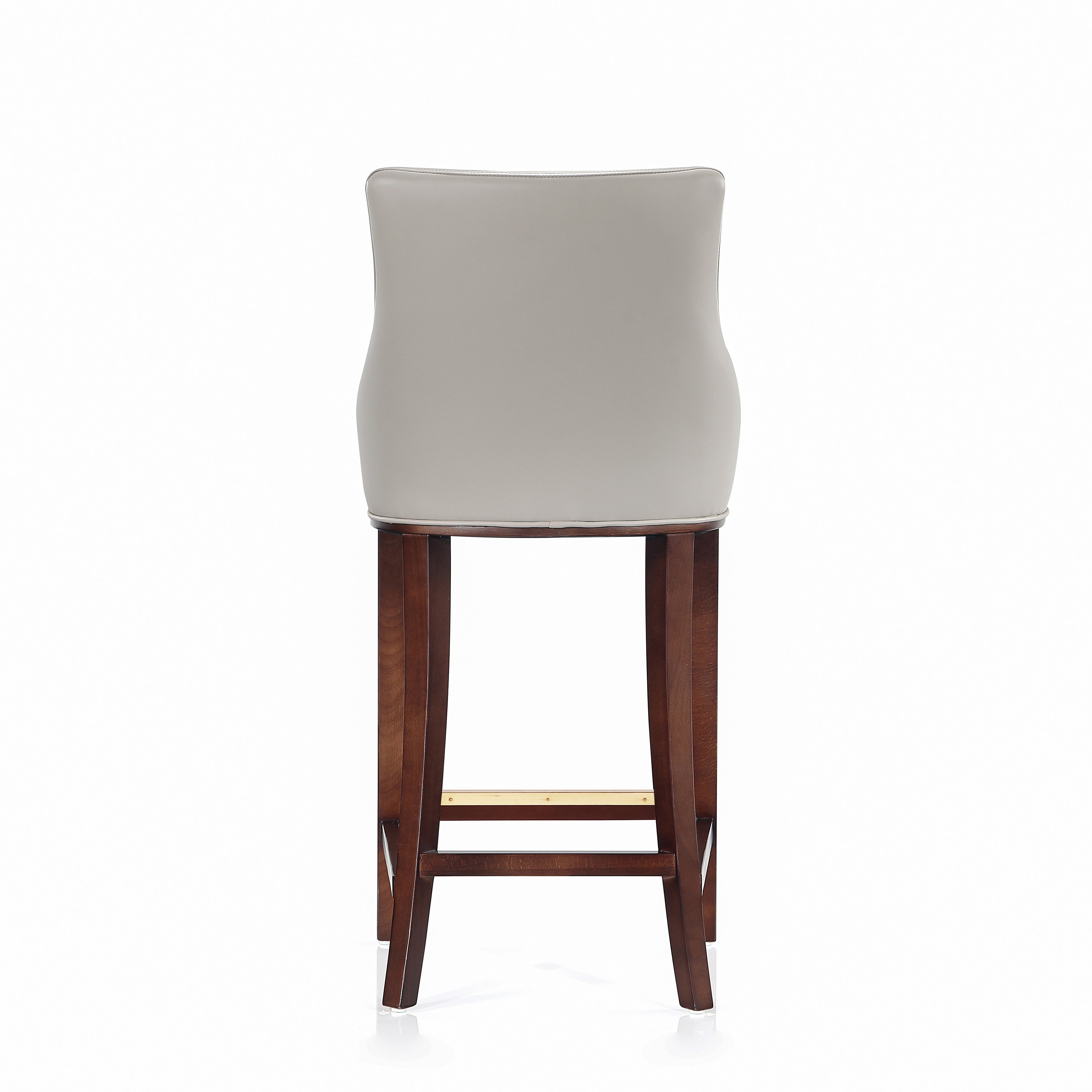 Alt View 2. Manhattan Comfort - Shubert Modern Wood Upholstered Barstool - Set of 2 - Light Gray.