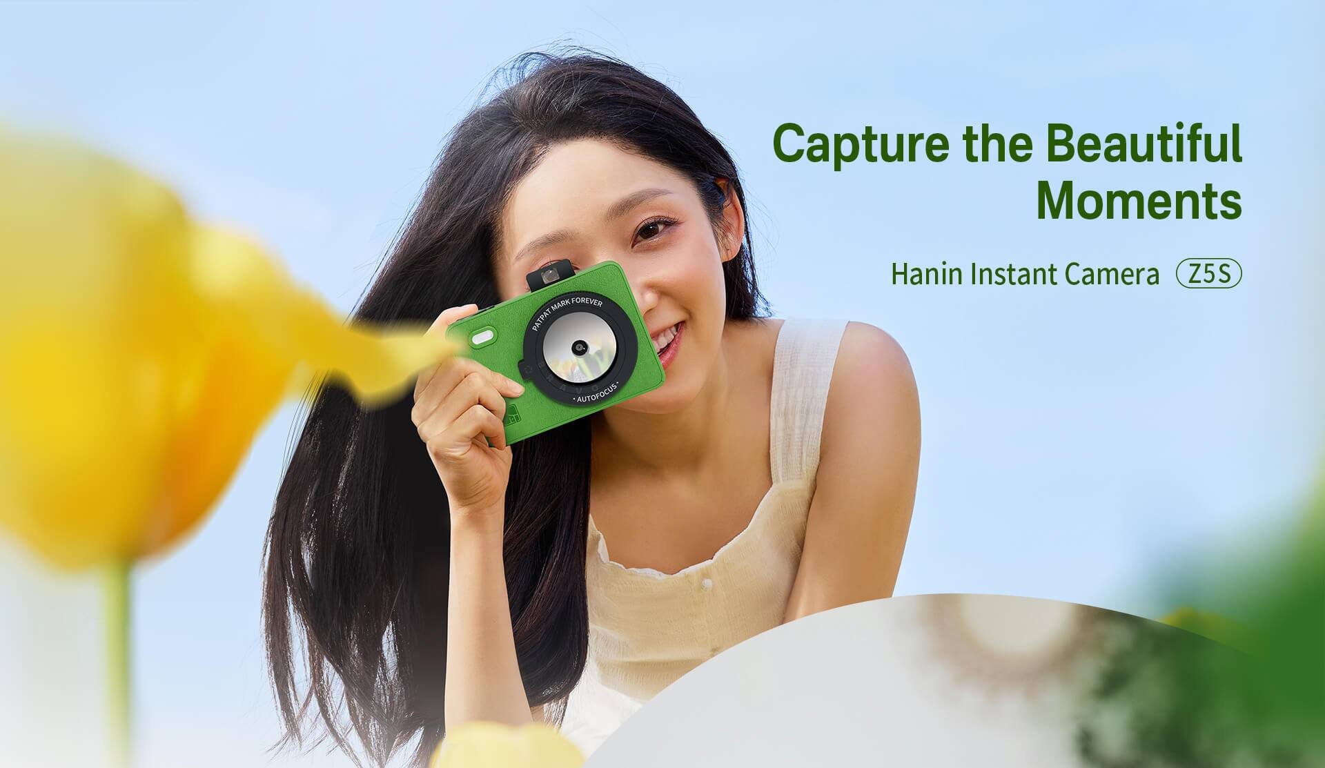 Capture the Beautiful Moments  
MARK FOREVER  
PATPATMARK  
PATPAT or Hanin Instant Camera Z5S  
AUTOFOCUS