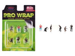 "Pro Wrap" 6 piece Diecast Figure Set (6 Figures) Limited Edition for 1/64 Scale Models by American Diorama - Multi