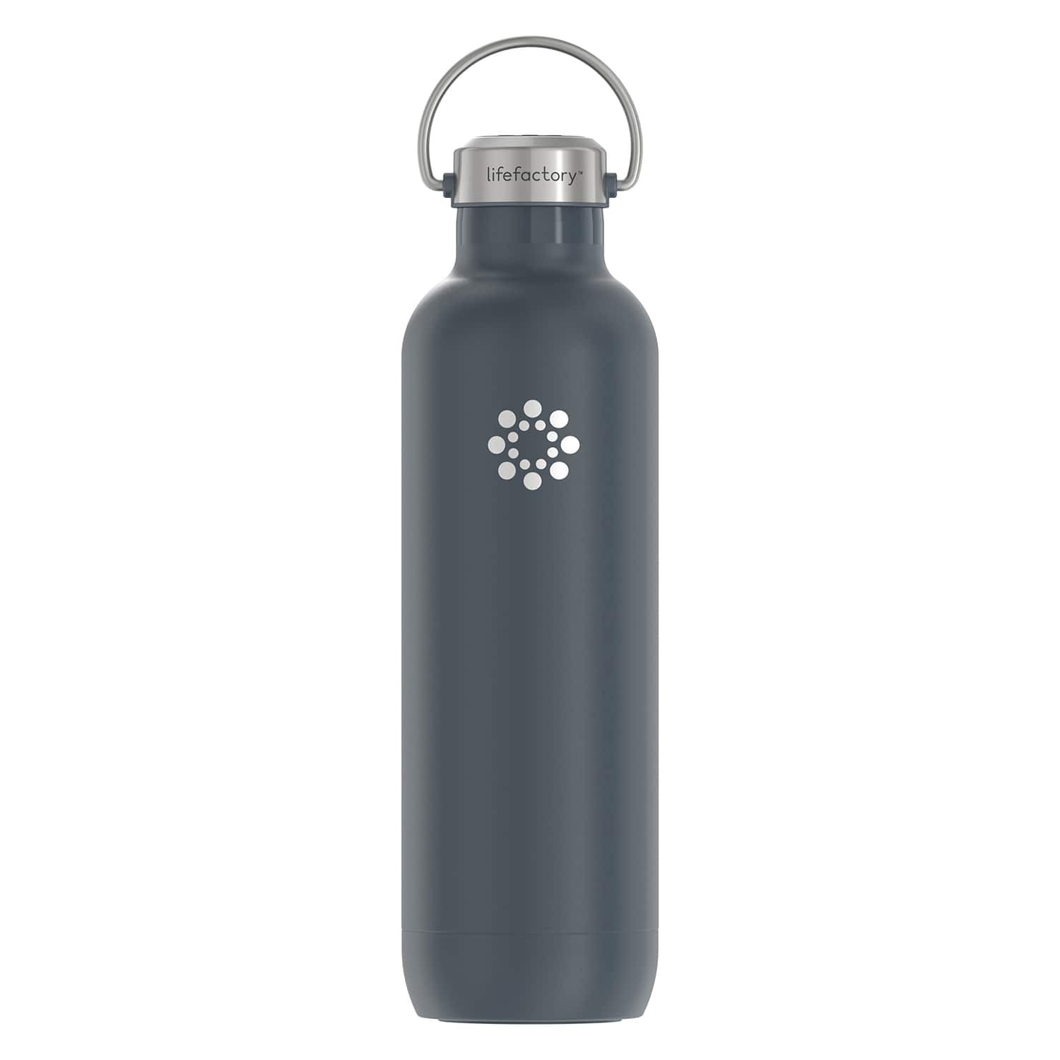Lifefactory - 32-Oz Stainless Steel Vacuum-Insulated Sport Bottle - Carbon