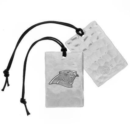 Front. Wendell August Forge - Carolina Panthers Bag Tag - Silver.