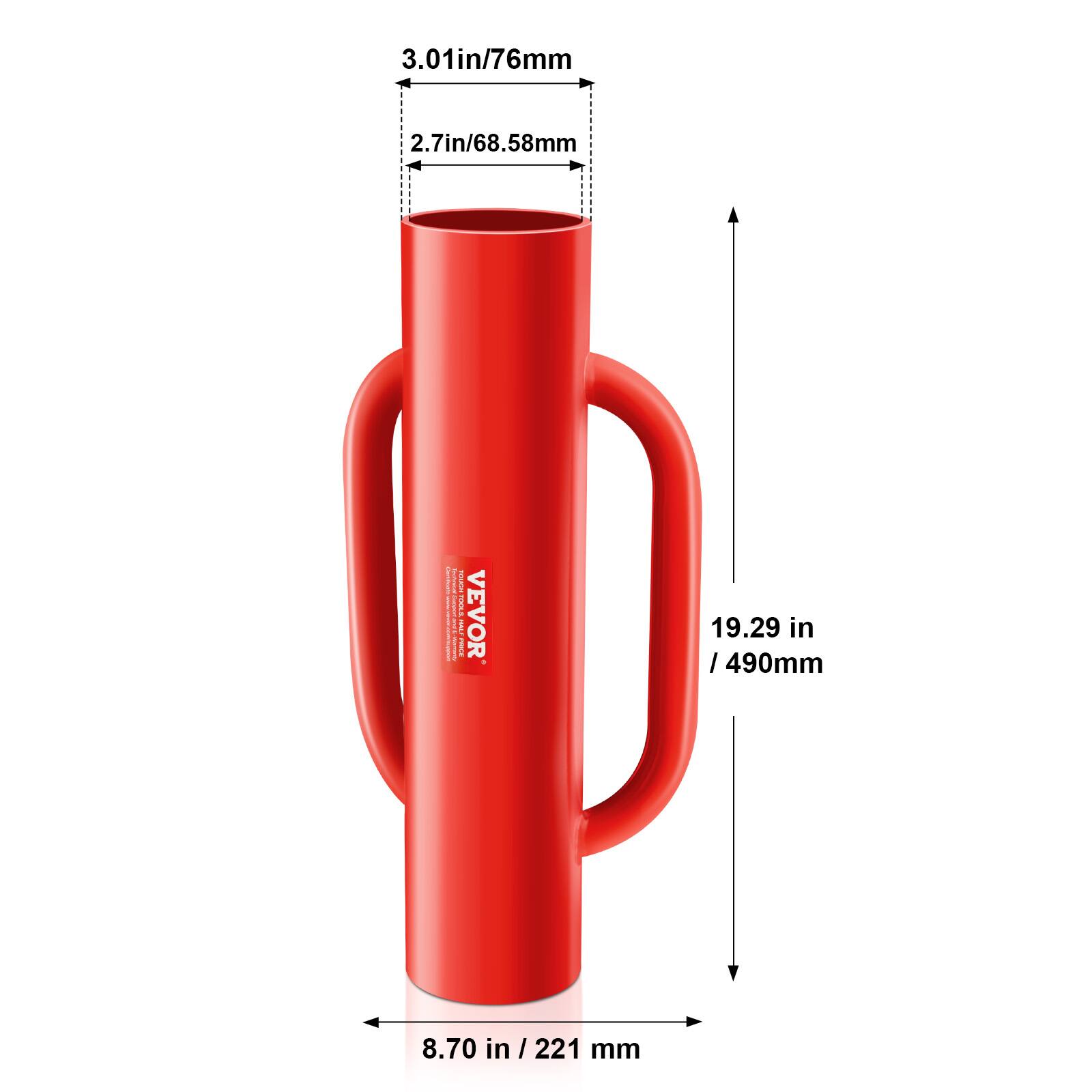 3.01in/76mm  
2.7in/68.58mm  
19.29 in / 490mm  
8.70 in / 221 mm