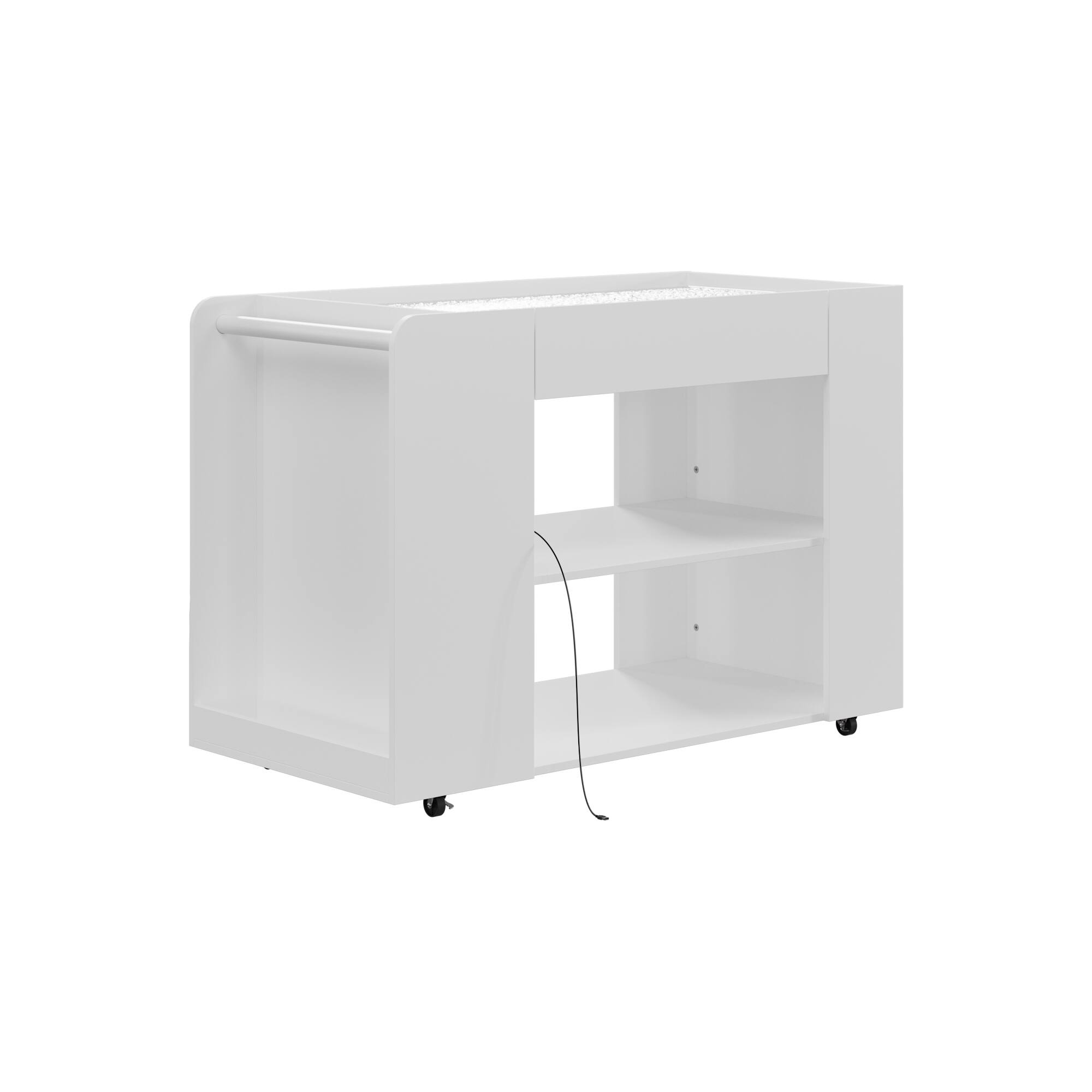 Angle. Famapy - Famapy Mobile Kitchen Island Cart: Flexible Storage for Modern Spaces - White.