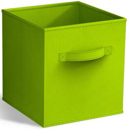 Sorbus - Fabric Storage Cube, 11-Inch Foldable Storage Bin with Handle for Closet, Pantry, Cubbies, Toys & Bath (1-Piece) - Green