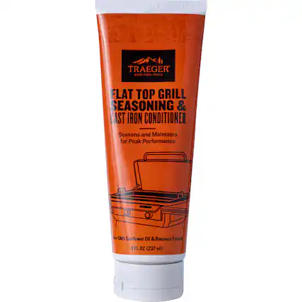 Angle. Traeger Grills - Flat Top Grill Conditioner - White.