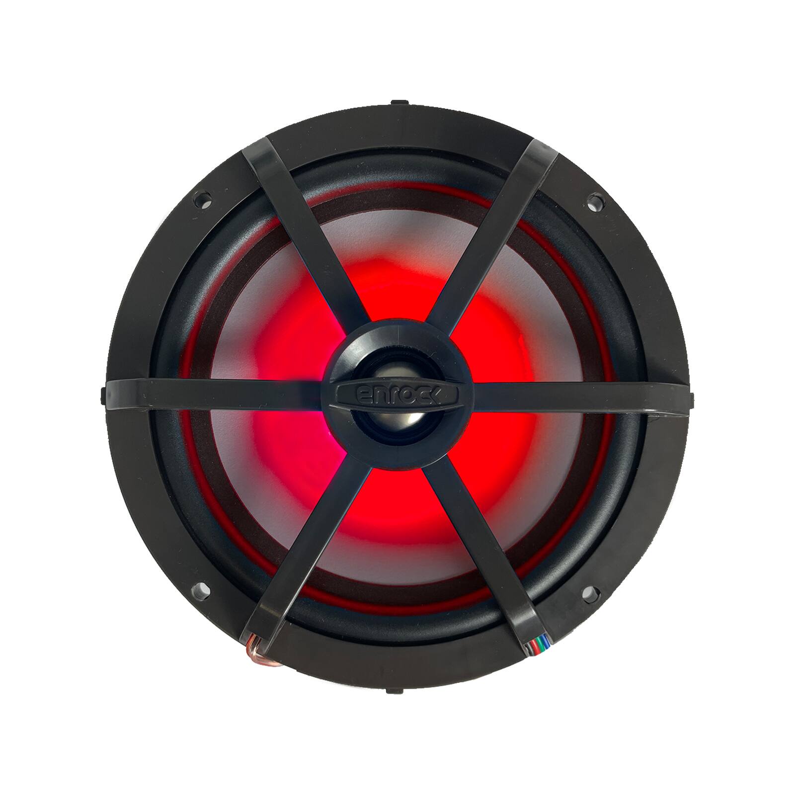 Alt View 2. Enrock Marine - Enrock EM265RGB 6.5" 120 Watt Peak Marine Multicolor LED Speakers with Chrome Grilles (Pair).