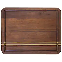 Rock & Branch - Acacia Wood Pinstripe Cutting Board, 14" x 11"