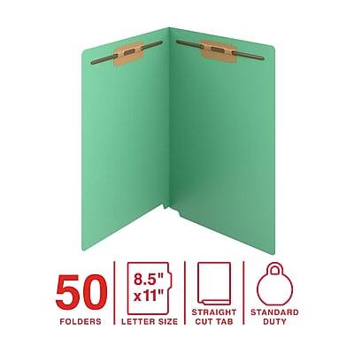 50 FOLDERS  
8.5" x 11" LETTER SIZE  
STRAIGHT CUT TAB  
STANDARD DUTY