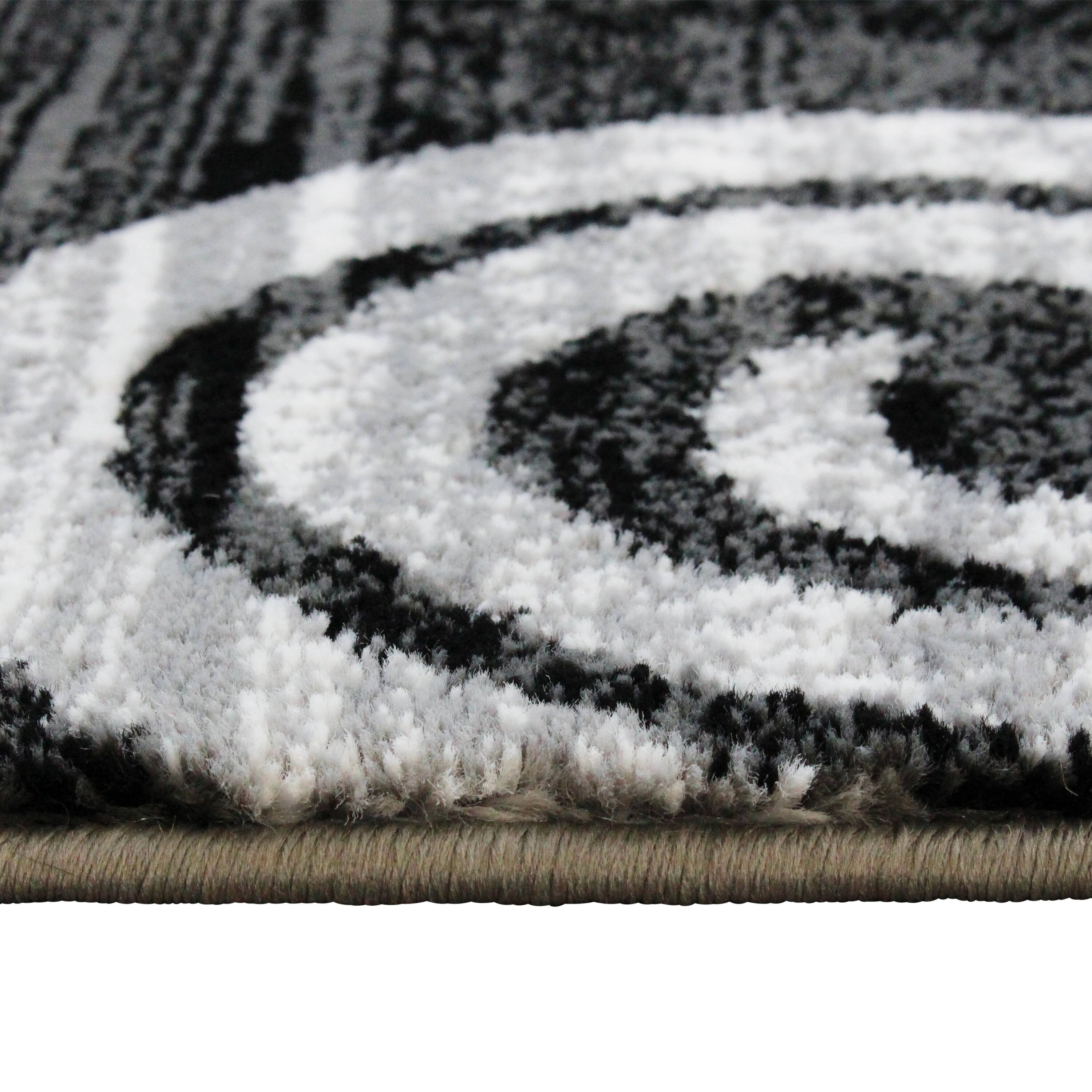 Alt View 4. Emma + Oliver - Aeris Contemporary Swirl Plush Pile Accent Rug with Scraped Effect and Jute Backing - Grey.