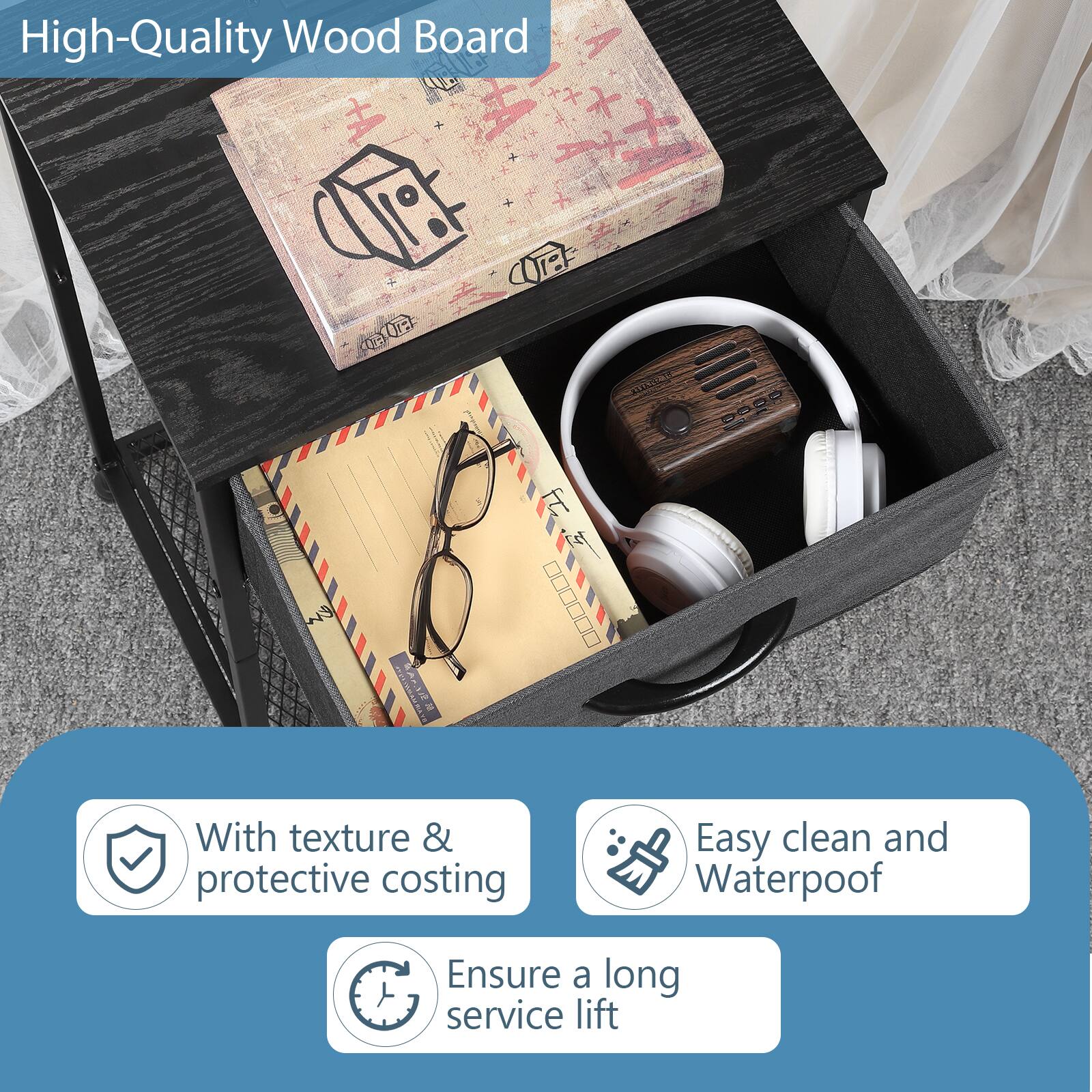 High-Quality Wood Board

With texture & protective costing

Easy clean and Waterproof

Ensure a long service lift