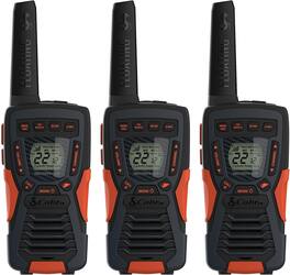 Cobra - CXT1095 3PH Emergency Two-Way Radios, Waterproof Walkie Talkies, 40 Mile Range, 22 Channels and NOAA, UHF/FM (3-Pack) - Black/Orange